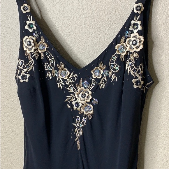 R & M Richards Black Floral and Sequin Dress - Picture 3 of 5